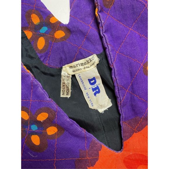 MARIMEKKO Suomi-Finland Vintage 1970's Quilted Maxi Dress - Picture 10 of 10